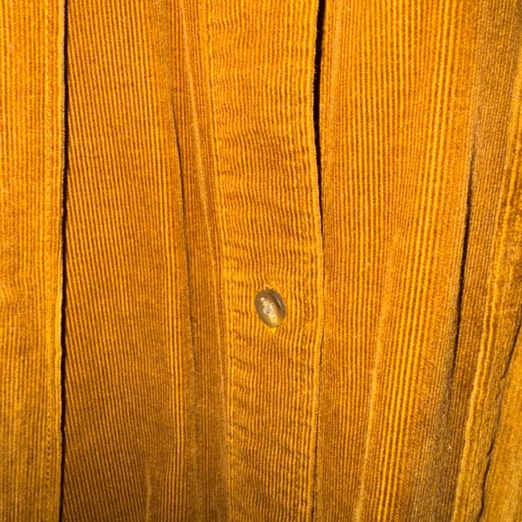 Uniqlo S Corduroy Midi Shirt Dress. Brown, Belted - Picture 5 of 6